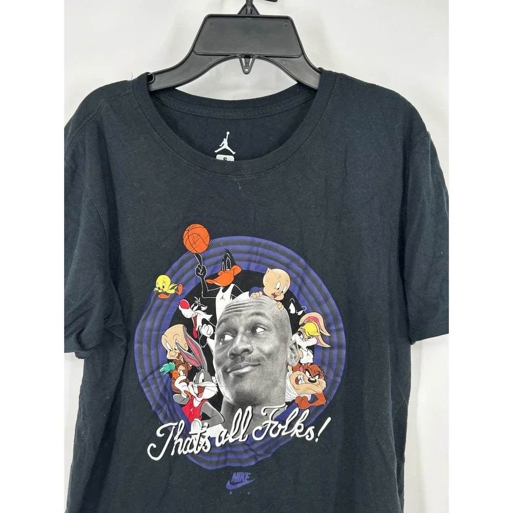 Michael Jordan Looney Toons That's All Folks Graphic Tee Short‎ Sleeve Small